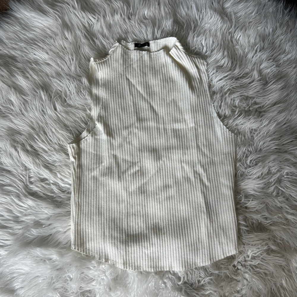 Wild Fable Ribbed White Top - Picture 2 of 4